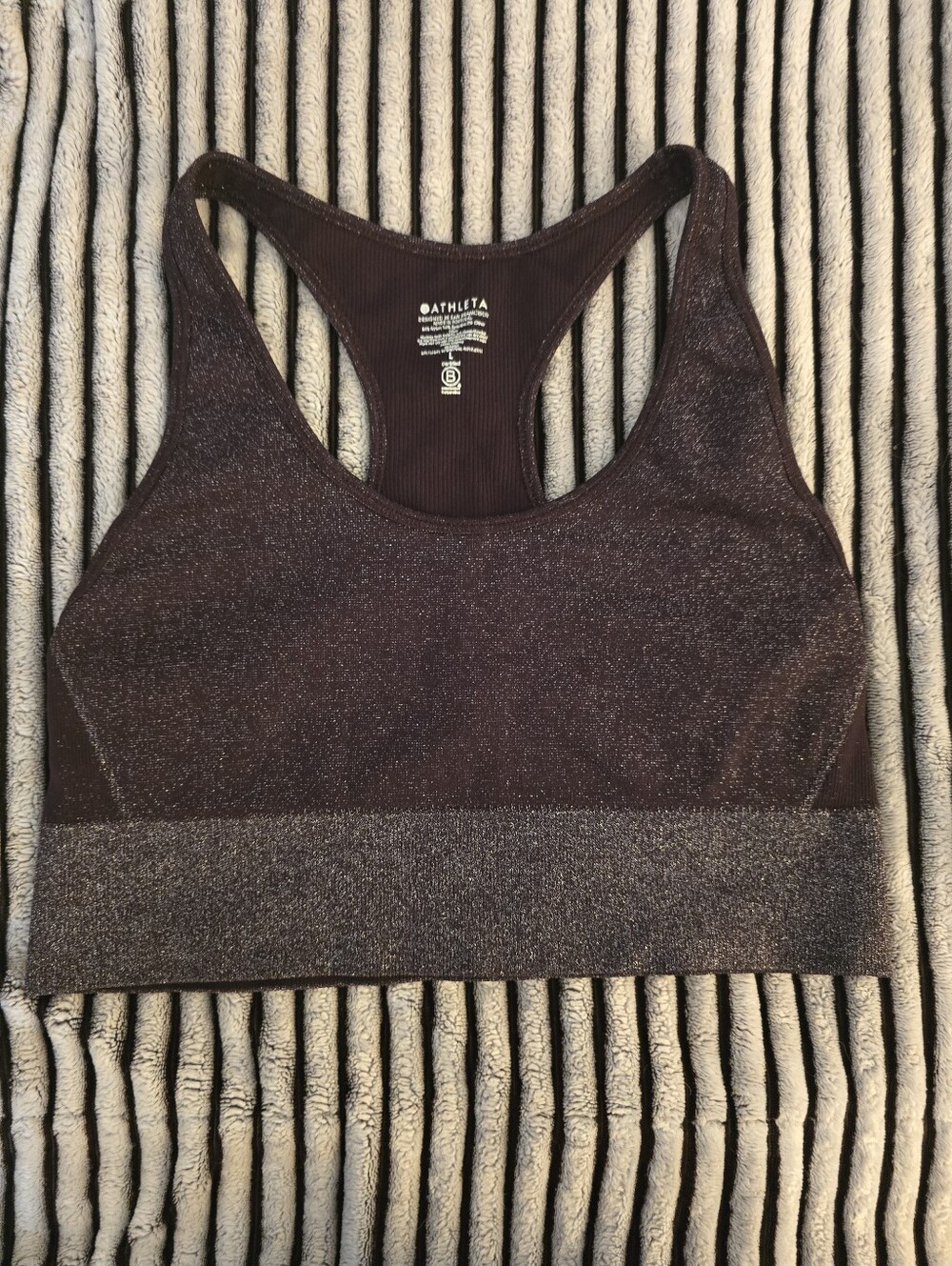 Atheleta Women's Sports Bra In Plum Purple With Silver Shimmer